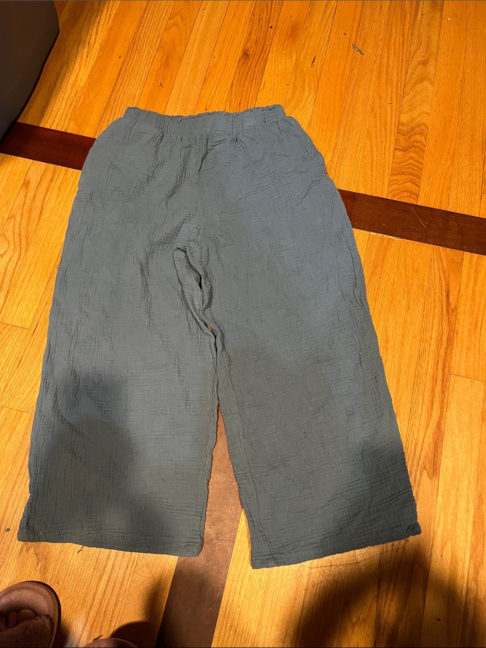 Jessica Simpson Crinkled Wide-Leg Lounge Pants - Blue